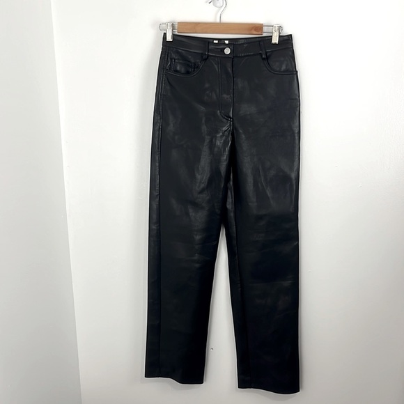 Aritzia Wilfred Free Melina Vegan Leather Straight Leg Pants - Picture 3 of 9